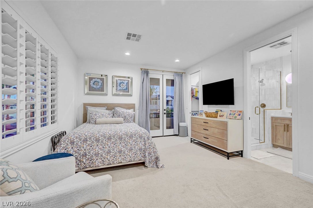 Recently added bedroom with walk in closet, bathroom and a blacony