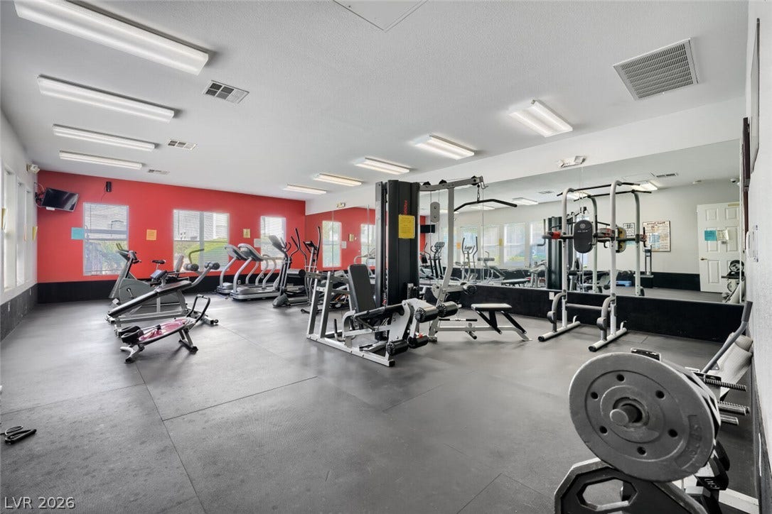 6955 N Durango Drive, #3102, Las Vegas, NV 89149 Community fitness center conveniently located near the pool and spa, featuring a variety of cardio and strength-training equipment.