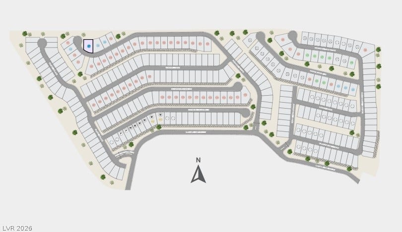 210 Paraggi Bay Drive, Henderson, NV 89011 An illustrated site map highlights the neighborhood layout and lot divisions.