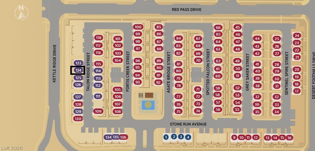 655 Talon Ridge Street, Las Vegas, NV 89138 A detailed neighborhood plat map illustrates the layout and surrounding streets of this development.