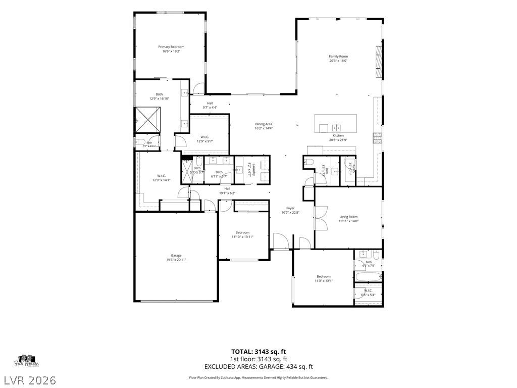A detailed layout illustrates the functional flow of this spacious single-story design.