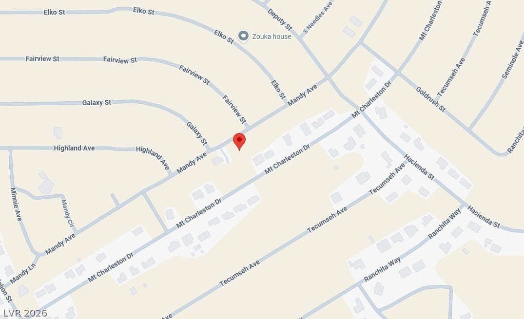 2491 Mandy Avenue, Pahrump, NV 89048 An interactive map displays the property's convenient location and surrounding neighborhood streets.