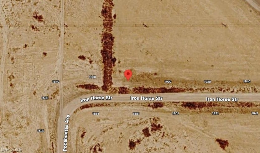 Satellite perspective shows the lot location marked near local desert roads.