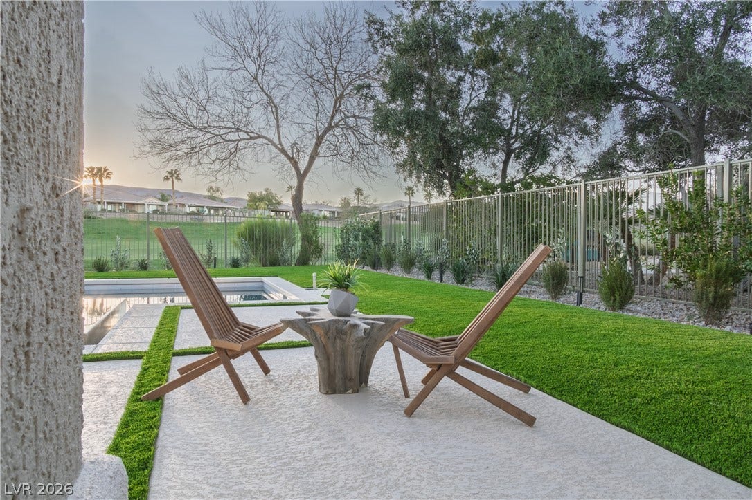 10248 Andante Court, Las Vegas, NV 89135 Fenced backyard with a patio