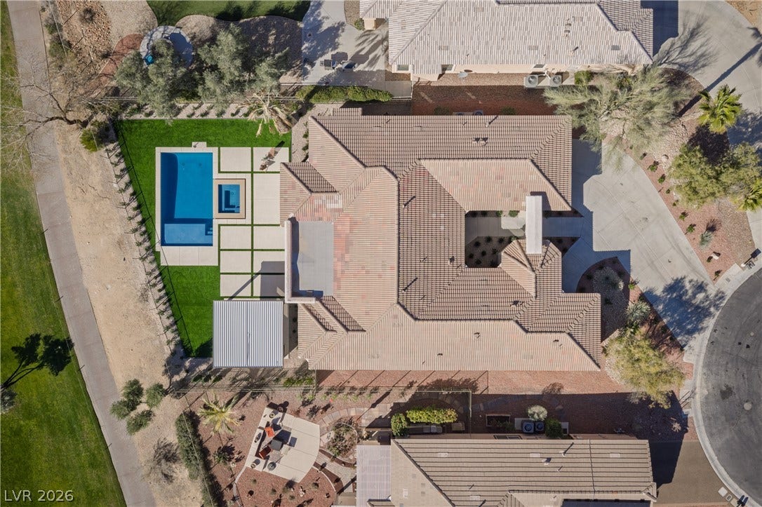 10248 Andante Court, Las Vegas, NV 89135 Aerial view of a pool