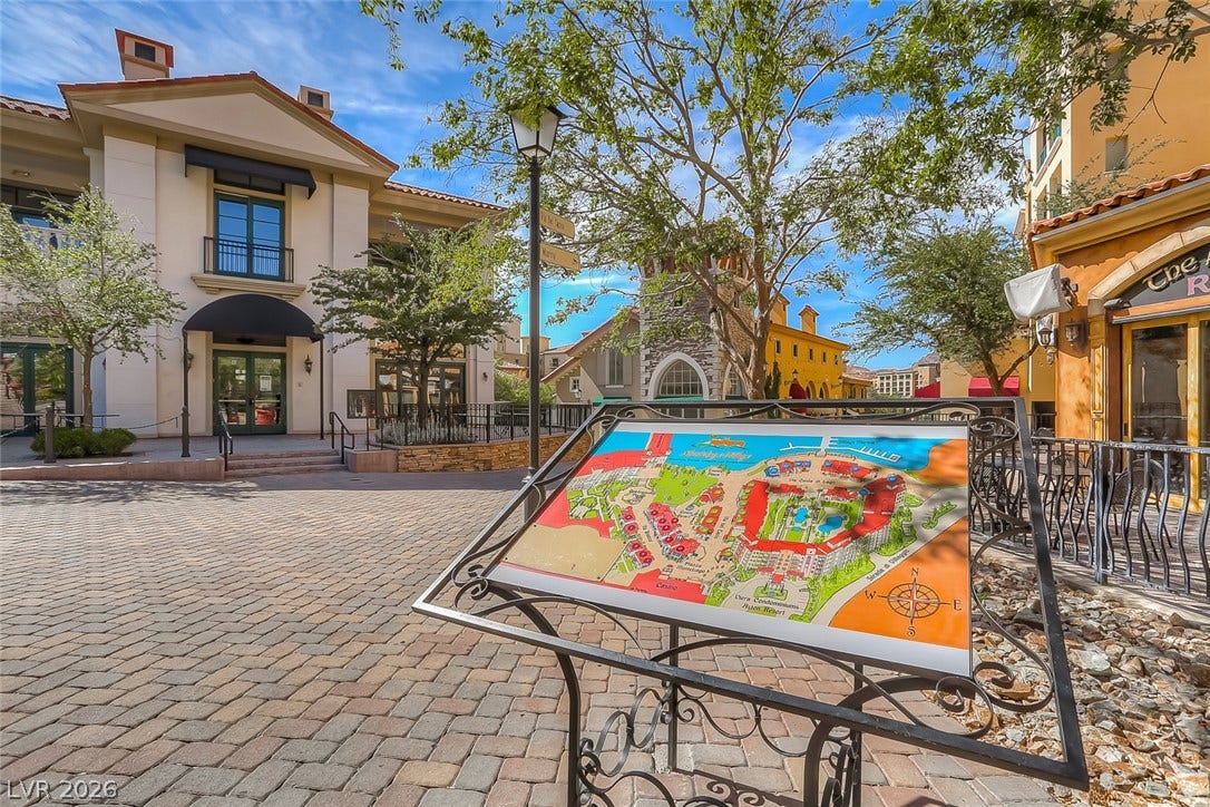 30 Sand Star Lane, Henderson, NV 89011 Stately architectural details and clean lines define this elegant exterior courtyard.