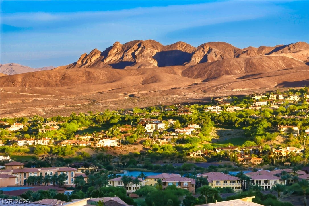 30 Sand Star Lane, Henderson, NV 89011 Dramatic mountain ranges frame the picturesque desert valley and surrounding neighborhood.