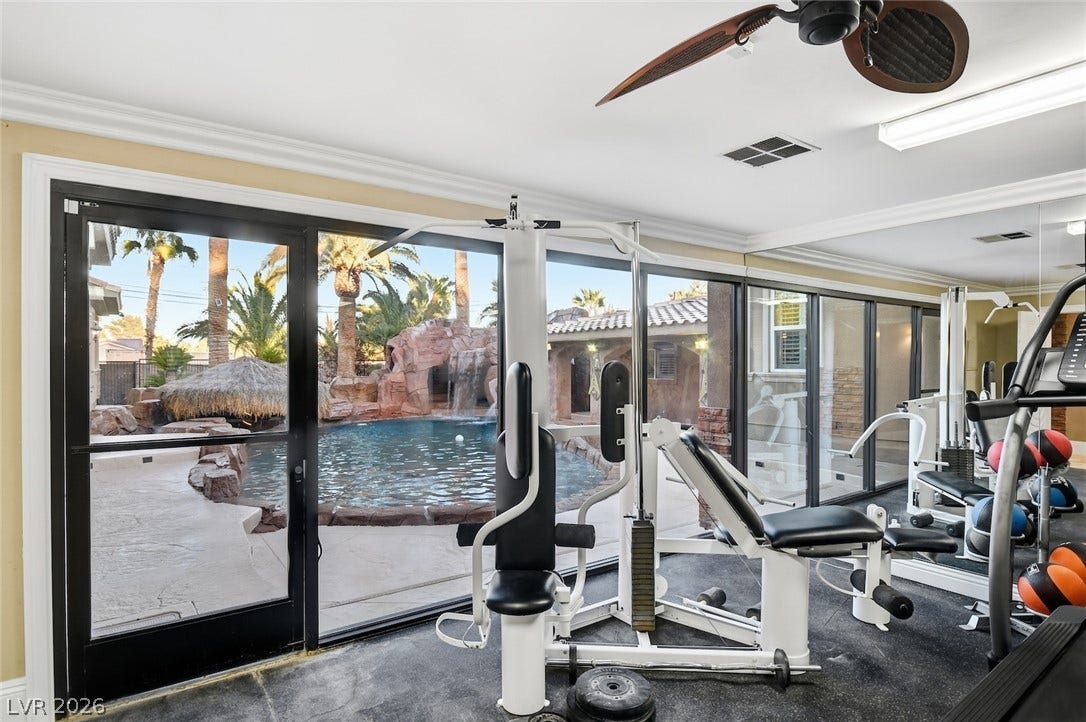 6625 W El Campo Grande Avenue, Las Vegas, NV 89130 Gym with backyard access.