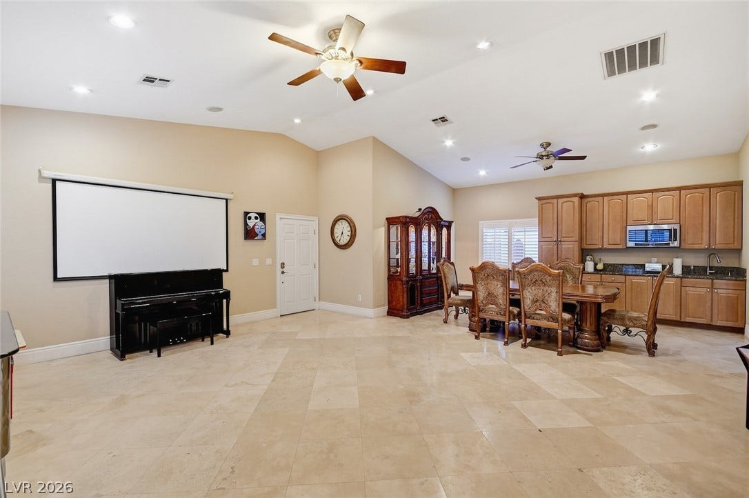 6625 W El Campo Grande Avenue, Las Vegas, NV 89130 Theater or bedroom with full bath & Wet bar.