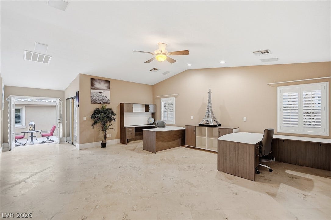 6625 W El Campo Grande Avenue, Las Vegas, NV 89130 Office or Jr Suite with full bath a walk in closet and courtyard access