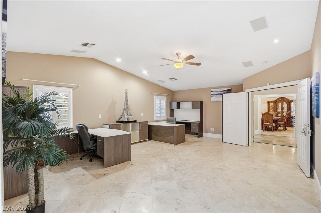 6625 W El Campo Grande Avenue, Las Vegas, NV 89130 Office or Jr Suite with full bath a walk in closet and courtyard access