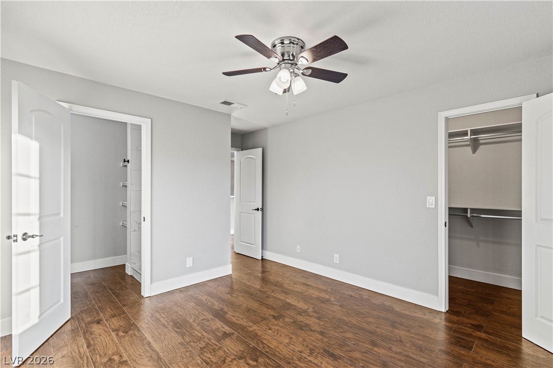 Gleaming hardwood floors and a walk-in closet highlight this serene private retreat.