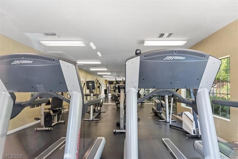 An on-site fitness facility provides convenient workout spaces complete with durable rubber flooring.