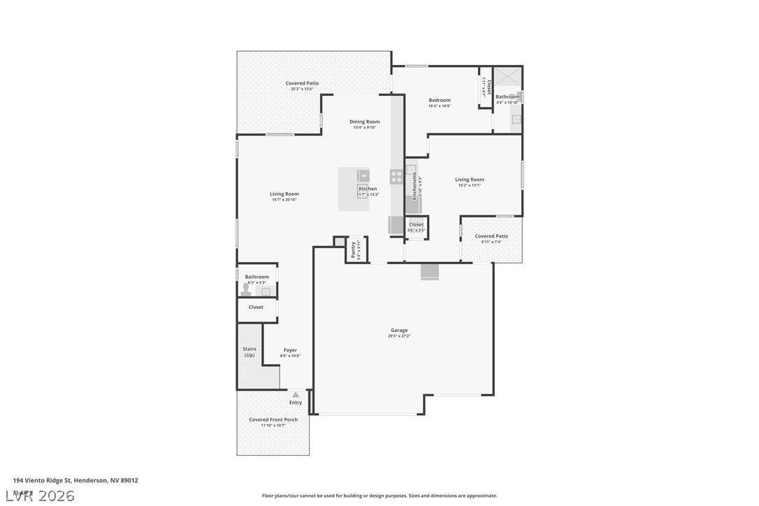 194 Viento Ridge Street, Henderson, NV 89012 An organized floor plan showcases the spacious layout of this single-level home.