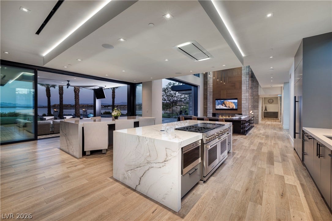 10 Sunrise Beach Circle, Henderson, NV 89011 Duel islands with waterfall edges and wolf appliances