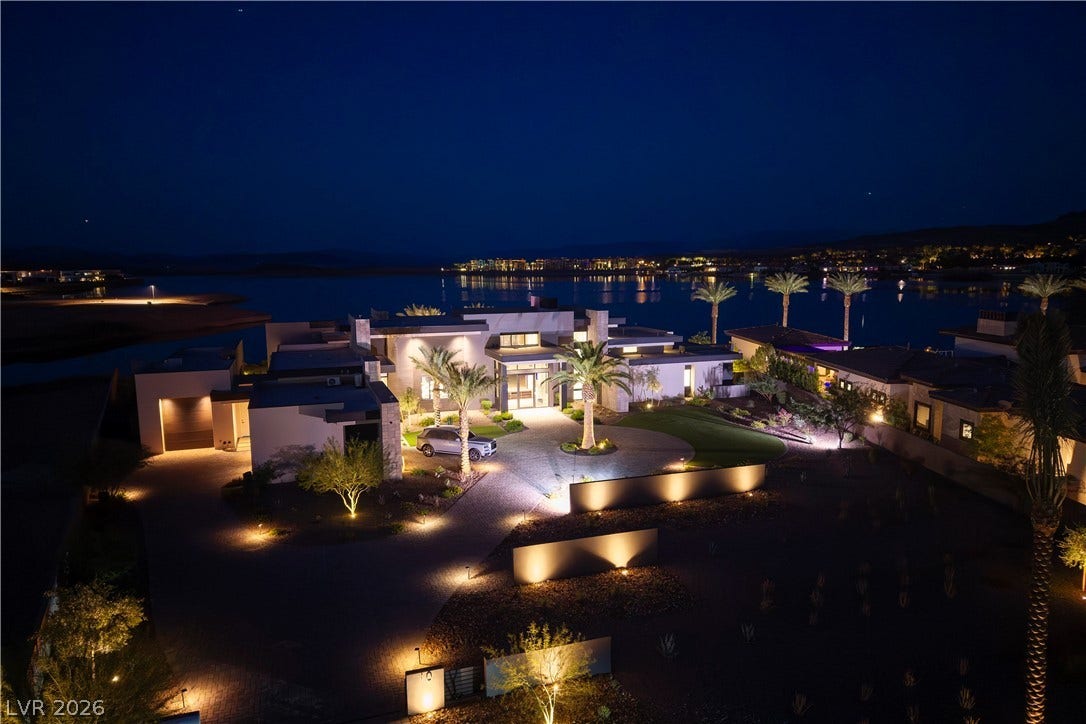10 Sunrise Beach Circle, Henderson, NV 89011 Lake Front 1.17 Acre Lake Las Vegas Frank Llyod Wright Architecture Design by Swaback