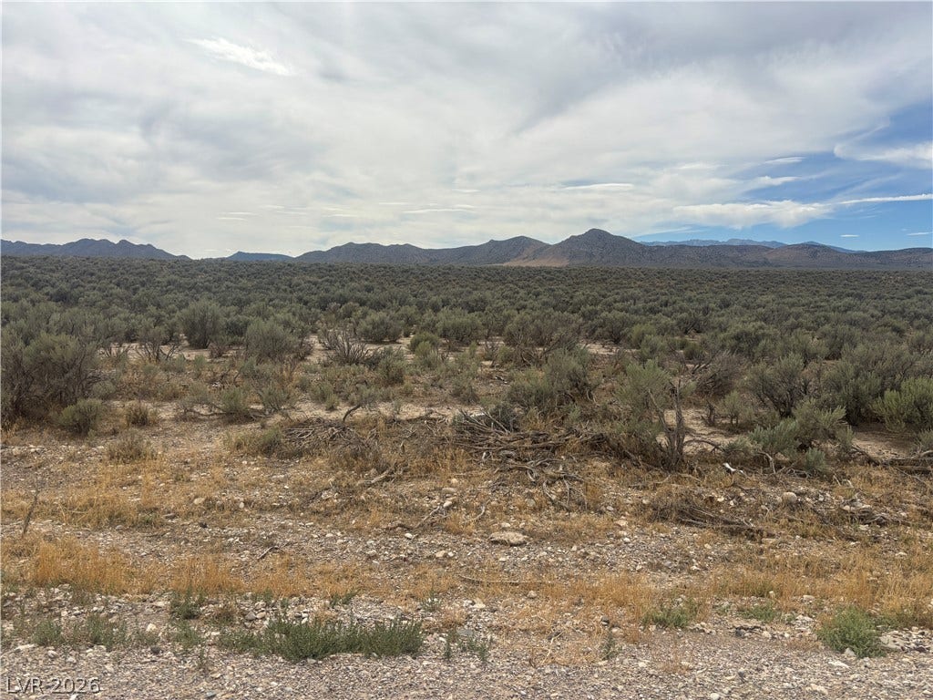 Preston Dump Road, Ely, NV 89301 Natural desert vegetation stretches toward a backdrop of rugged mountain peaks.