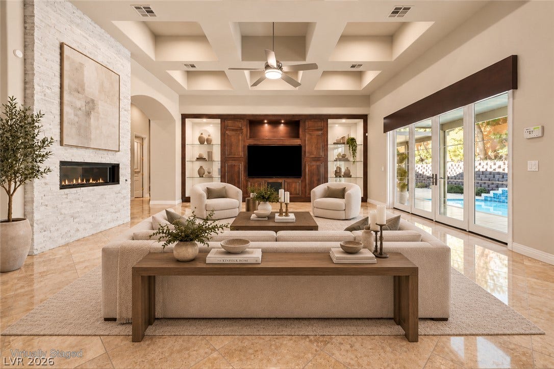 1517 Marbella Ridge Court, Las Vegas, NV 89117 Virtually staged family room