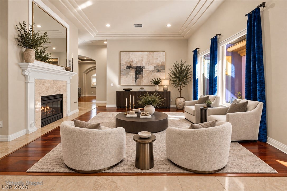 1517 Marbella Ridge Court, Las Vegas, NV 89117 Virtually staged formal living room/entry foyer
