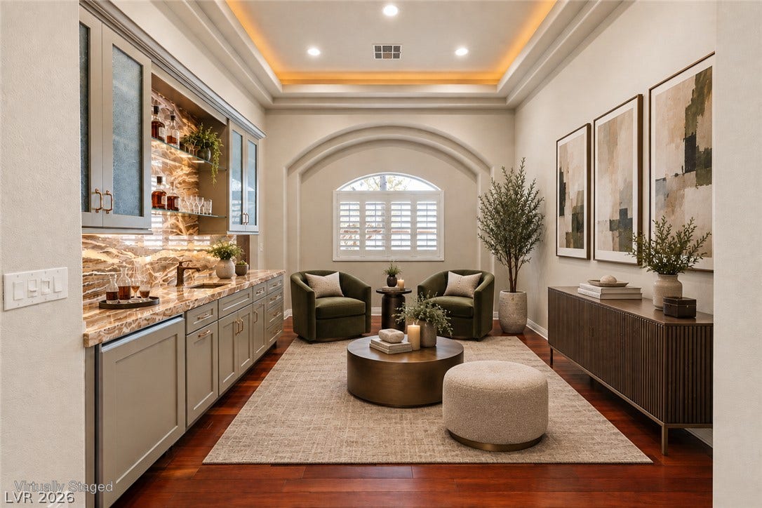 1517 Marbella Ridge Court, Las Vegas, NV 89117 Virtually staged bar/den