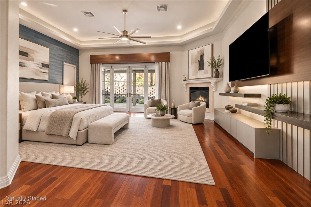 1517 Marbella Ridge Court, Las Vegas, NV 89117 Virtually staged primary bedroom