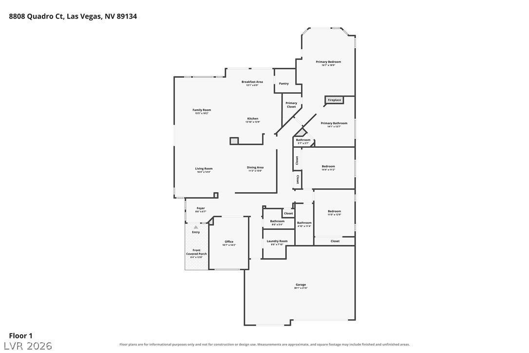 An organized floor plan outlines a spacious and functional layout.