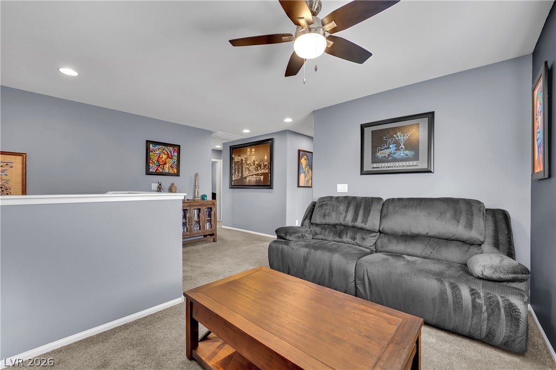 1421 Lamance Court, North Las Vegas, NV 89031 Recessed lighting and soft carpeting create a cozy, inviting upper-level living space.