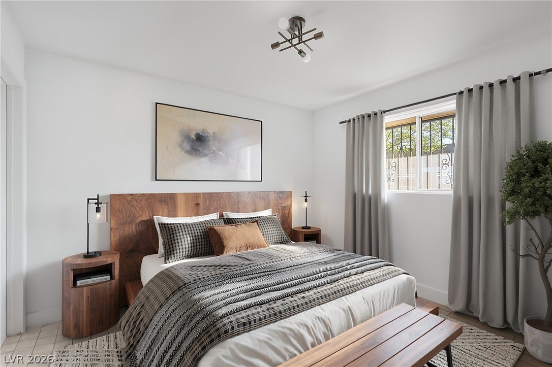 3726 Hazelwood Street, #14, Las Vegas, NV 89119 *Virtually Staged*
Spacious bedroom with an ensuite bathroom and closet.