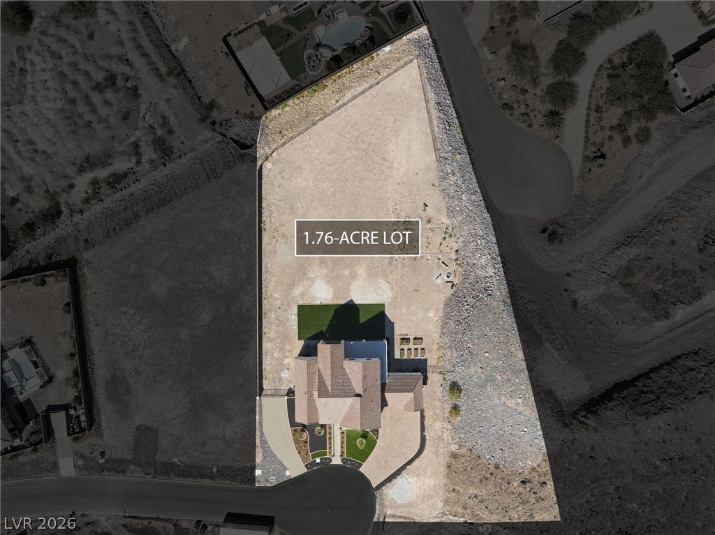 324 Wanda Road, Henderson, NV 89002 An aerial perspective showcases the massive property boundaries and vast backyard potential.
