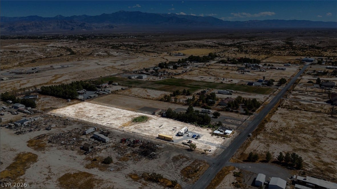 3160 Wall Street, Pahrump, NV 89061 A spacious desert parcel stands ready for development under clear blue skies.