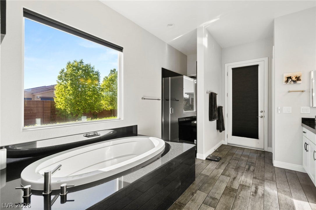 327 Castle Wynd Avenue, Las Vegas, NV 89183 Door access to courtyard and hot tub