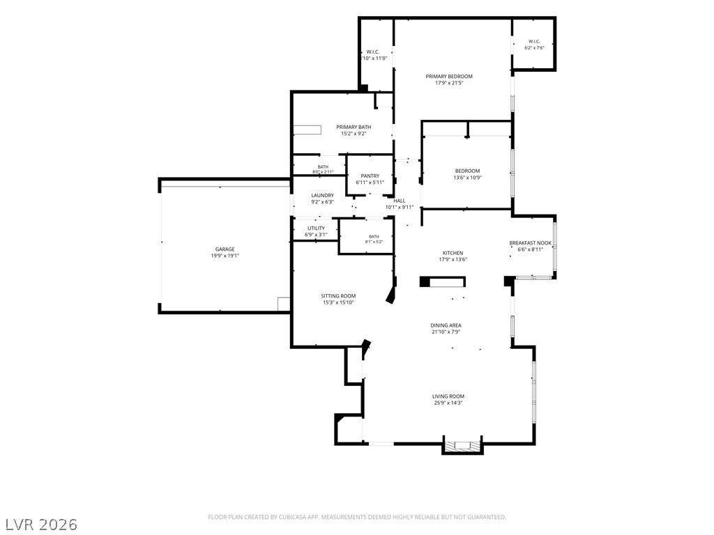 A detailed layout illustrates the functional flow of this spacious single-level residential floor plan.