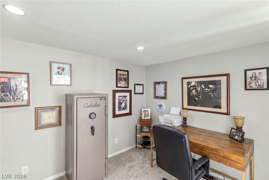 This office is just of off the primary bathroom.