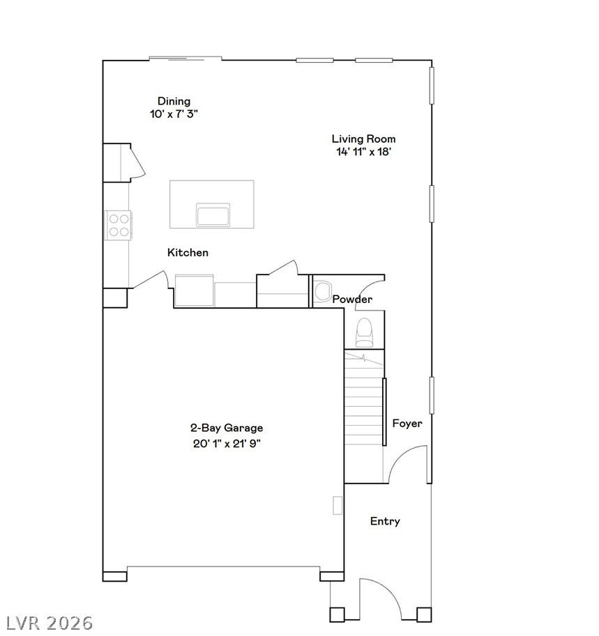 121 Scarhill Track Avenue, Henderson, NV 89011 An organized floor plan showcases the flow of the main level living spaces.
