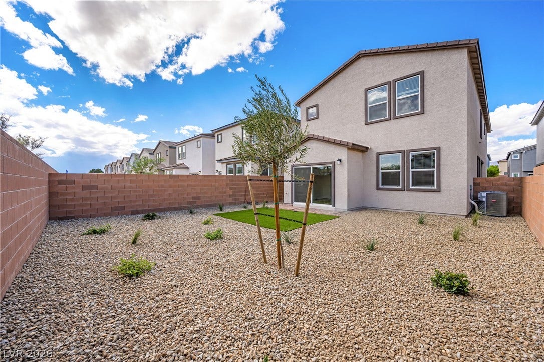 8142 Gusty Brook Street, Las Vegas, NV 89113 A spacious gravel yard with block wall fencing offers plenty of privacy.