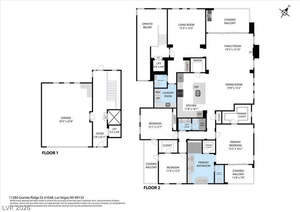 11280 Granite Ridge Drive, #1048, Las Vegas, NV 89135 A detailed multi-level layout illustrates the spacious flow and functional design of this home.
