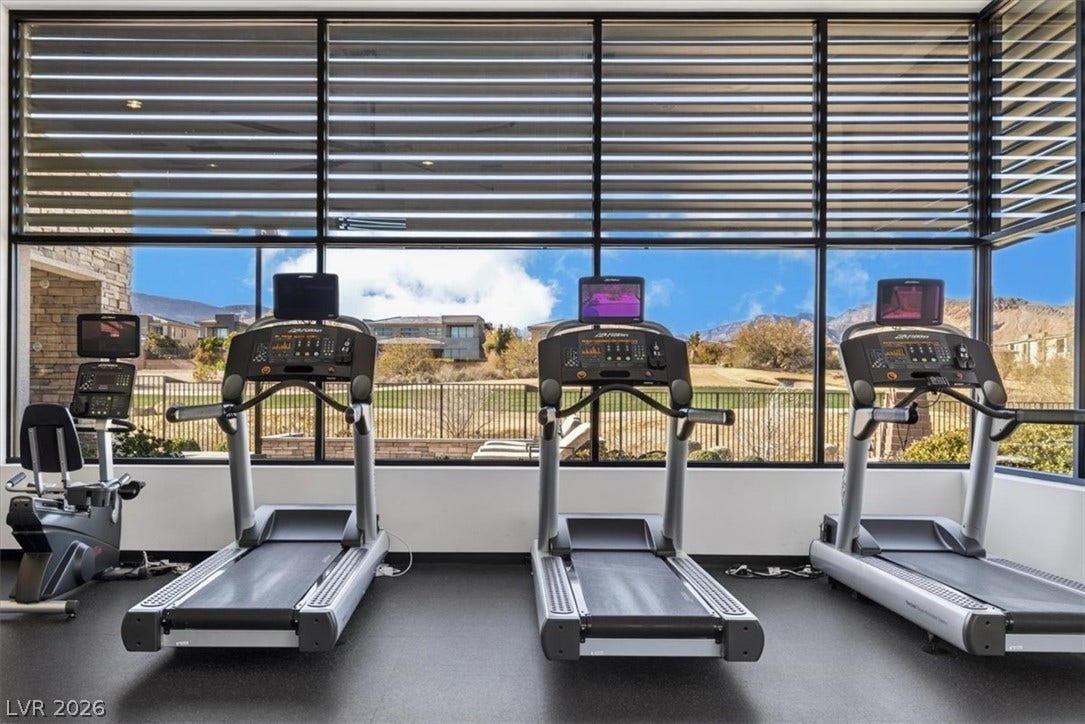 11280 Granite Ridge Drive, #1048, Las Vegas, NV 89135 Massive walls of glass frame sweeping mountain and golf course views.