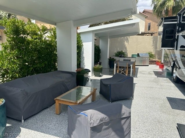 8175 Arville Street, #236, Las Vegas, NV 89139 Covered outdoor spaces offer sheltered areas for relaxation alongside a built-in barbecue station.