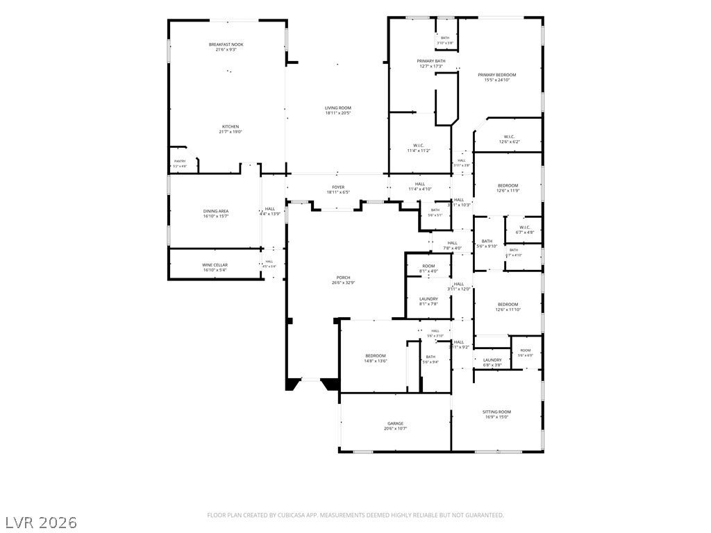 A detailed layout illustrates the functional flow of this spacious multi-bedroom residential floor plan.