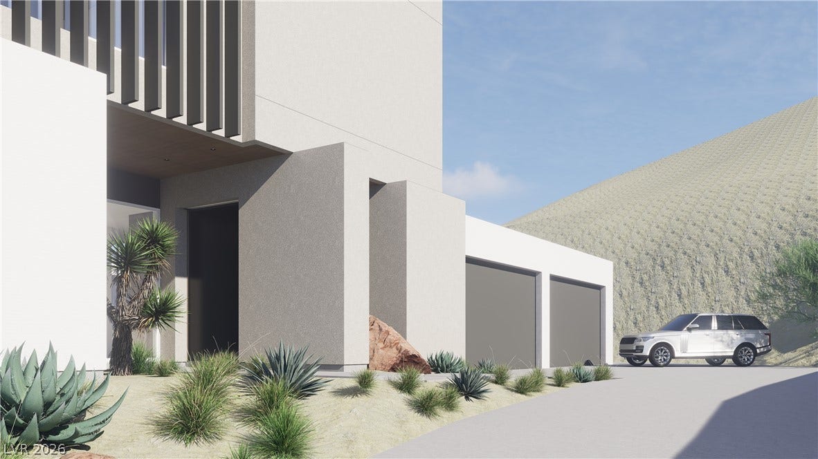 5 Chisel Crest Court, Henderson, NV 89012 *COMPUTER RENDERING
Clean architectural lines define this modern facade set against a desert hillside landscape.