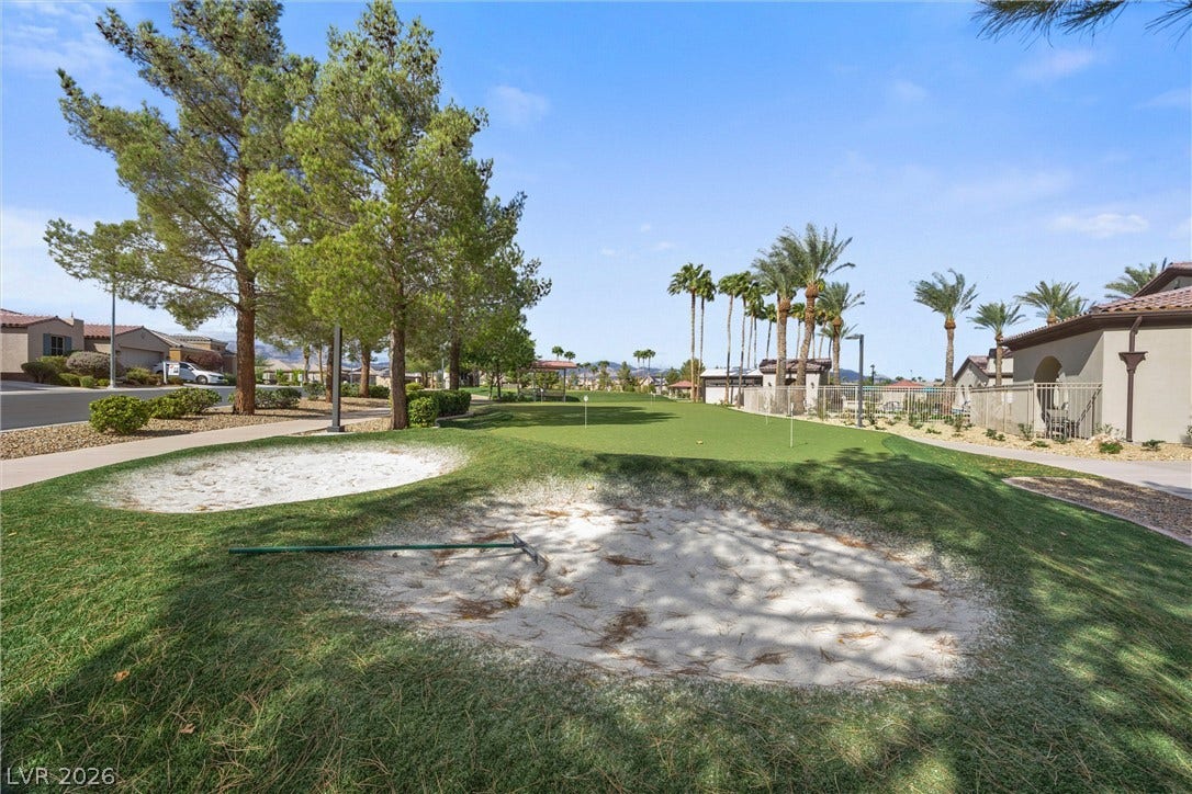 5824 Pleasant Palms Street, North Las Vegas, NV 89081 Lush fairways and manicured putting greens sit directly outside this neighborhood property.