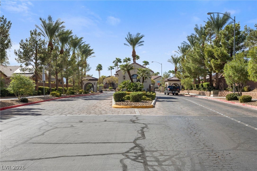 5824 Pleasant Palms Street, North Las Vegas, NV 89081 A secure gated entrance leads into this beautifully landscaped desert community.