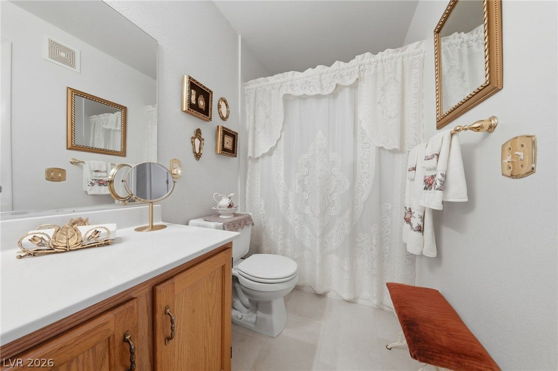 Primary bath walk in garden tub/shower.