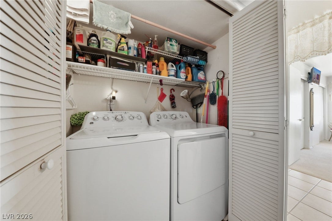 In unit laundry closet.