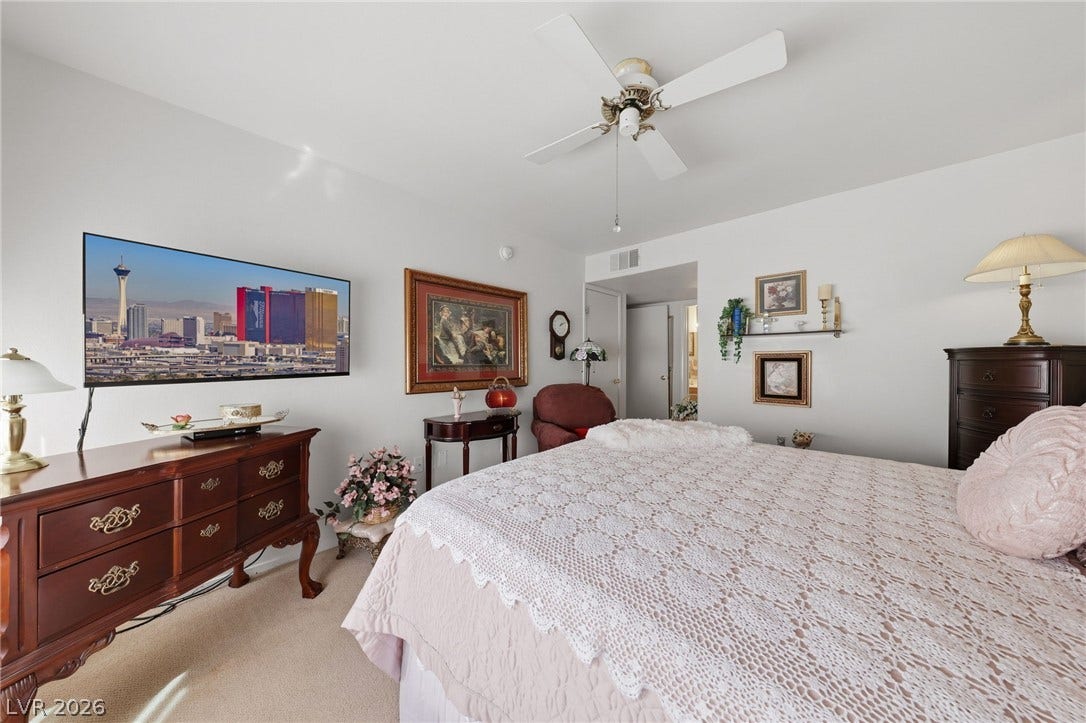 Primary bedroom with walk in closet.