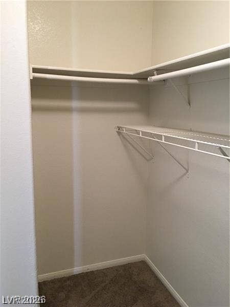3123 Inlet Bay Avenue, North Las Vegas, NV 89031 Ample hanging rods and shelving optimize storage within this carpeted walk-in closet.