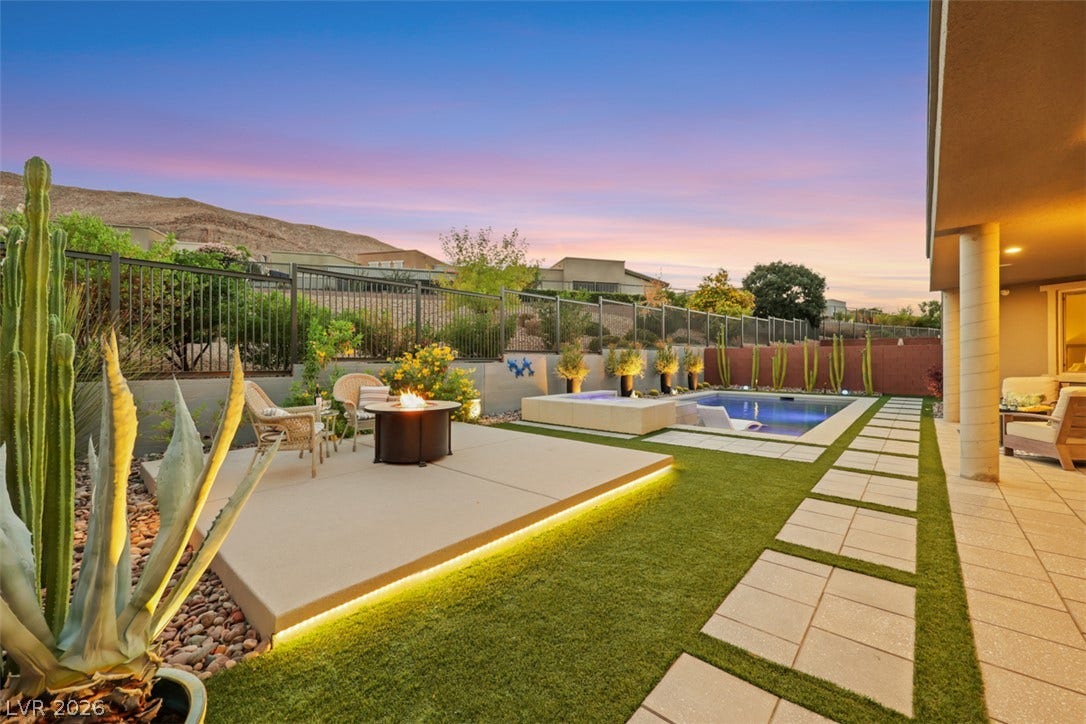 Resort inspired outdoor spaces for relaxing, breathtaking mountain views, and picturesque sunsets.