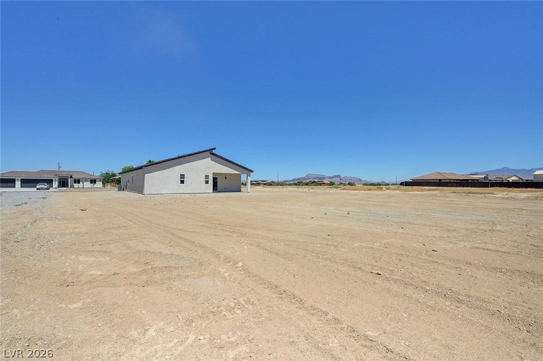 An expansive dirt lot offers limitless potential for customization and future landscaping projects.