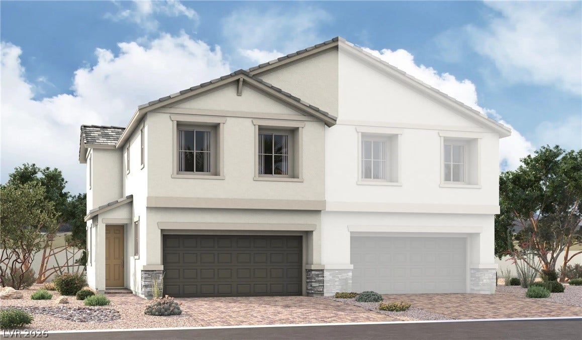 10073 Matt Ferrell Street, Las Vegas, NV 89183 Attached Alder Duo Plan - Elevation B ~ Rendering ~