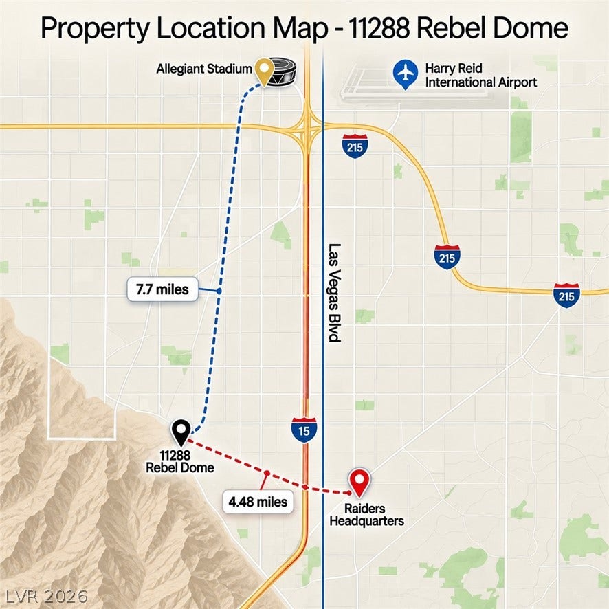 11288 Rebel Dome Court, Las Vegas, NV 89141 A convenient regional location map details nearby key landmarks and highway access points.